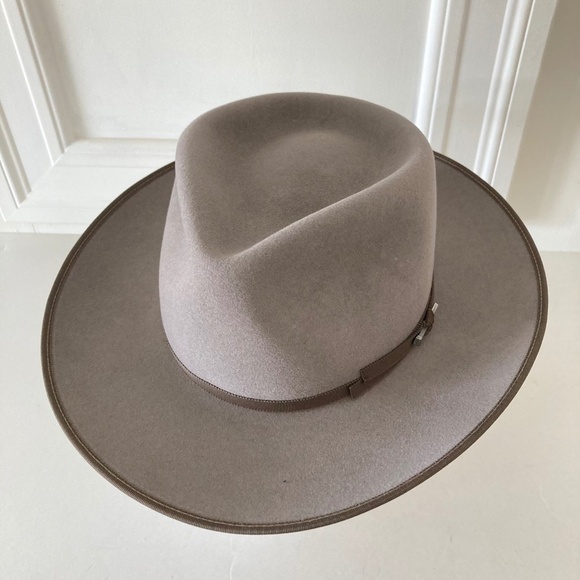 NWT Bailey Of Hollywood Free People Carpenter Taupe Wool Felt Hat Sz S main image 6